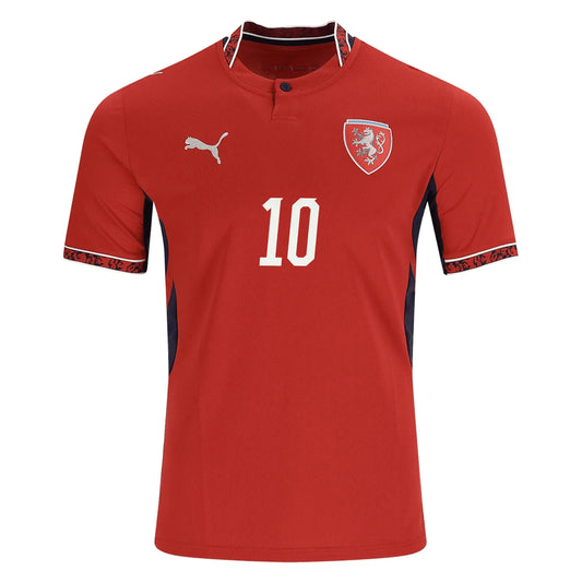 2026 World Cup Schick Czech Republic Soccer Jersey Player Version  Match Version - No.10 Home Red and Away White