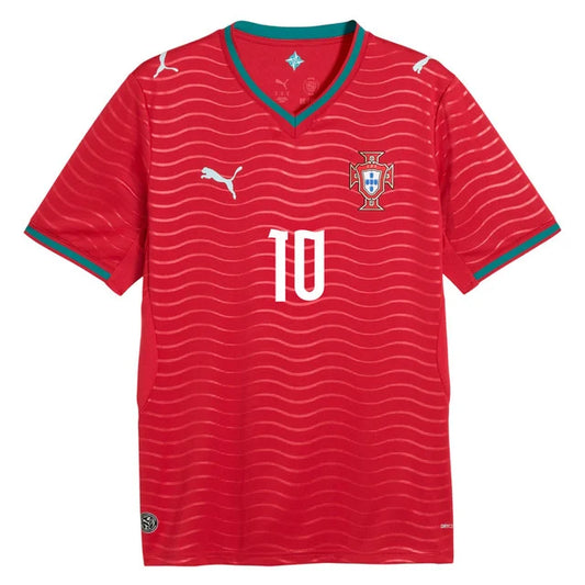 2026 World Cup Bernardo Portugal Soccer Jersey Player Version  Match Version - No.10 Home Red and Away Green