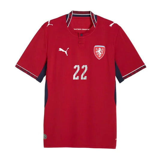 2026 World Cup Soucek Czech Republic Soccer Jersey Player Version  Match Version - No.22 Home Red and Away White