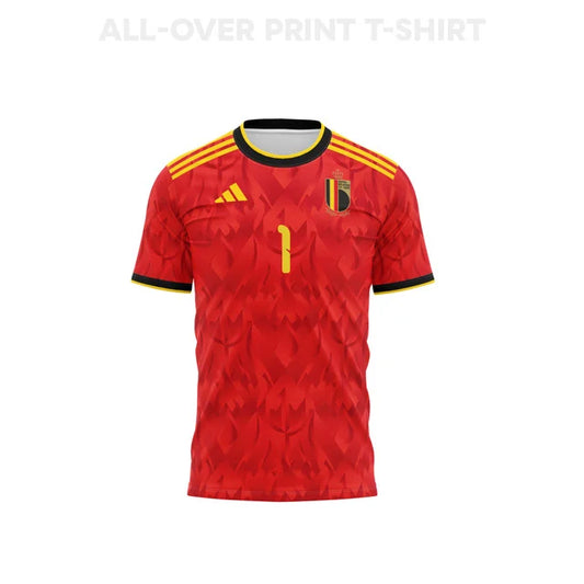 2026 World Cup Courtois Belgium Soccer Jersey Player Version  Match Version - No.1 Home Red and Away Blue