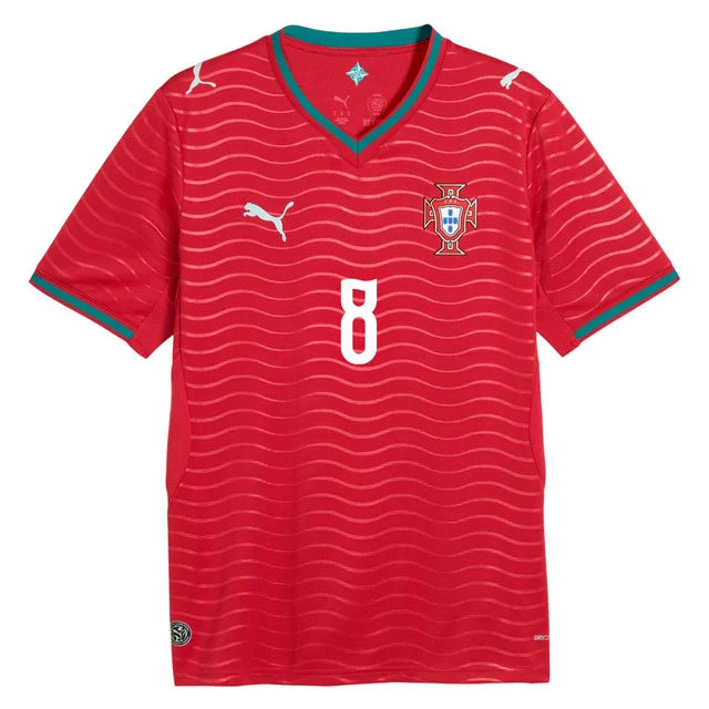 2026 World Cup B.Fernandes Portugal Soccer Jersey Player Version  Match Version - No.8 Home Red and Away Green