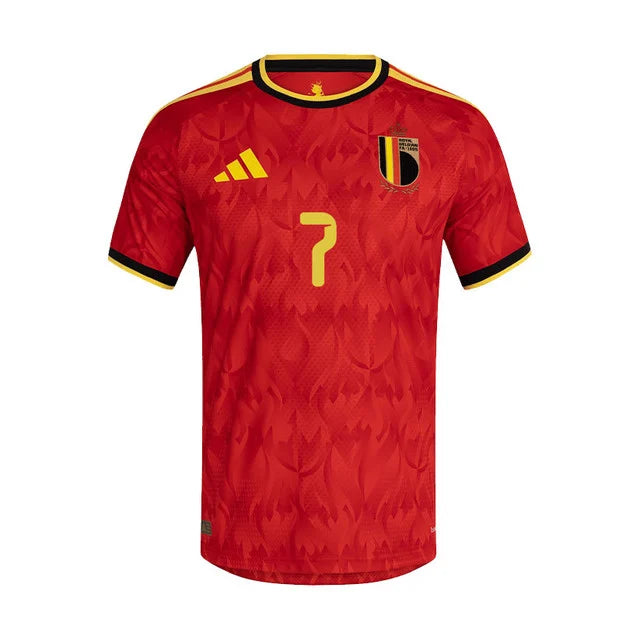 2026 World Cup De Bruyne Belgium Soccer Jersey Player Version  Match Version - No.7 Home Red and Away Blue