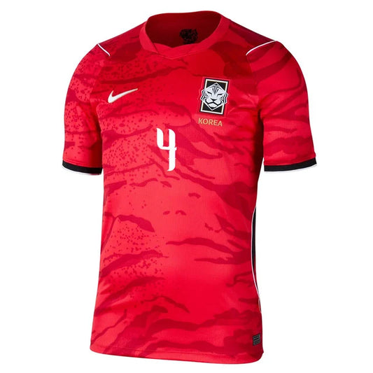 2026 World Cup Min-jae South Korea Soccer Jersey Player Version  Match Version - No.4 Home Red and Away Purple
