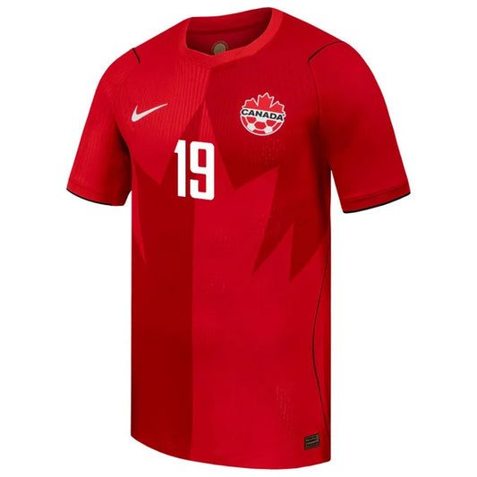 2026 World Cup Davies Canada Soccer Jersey Player Version  Match Version - No.19 Home Red and Away Black