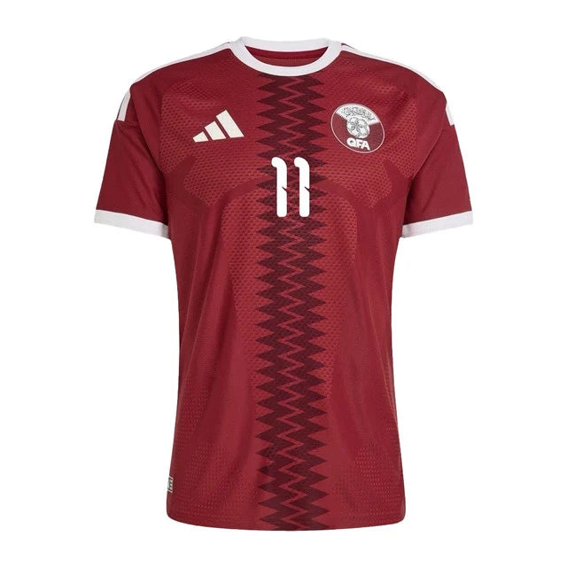 2026 World Cup Afif Qatar Soccer Jersey Player Version  Match Version - No.11 Home Red and Away White
