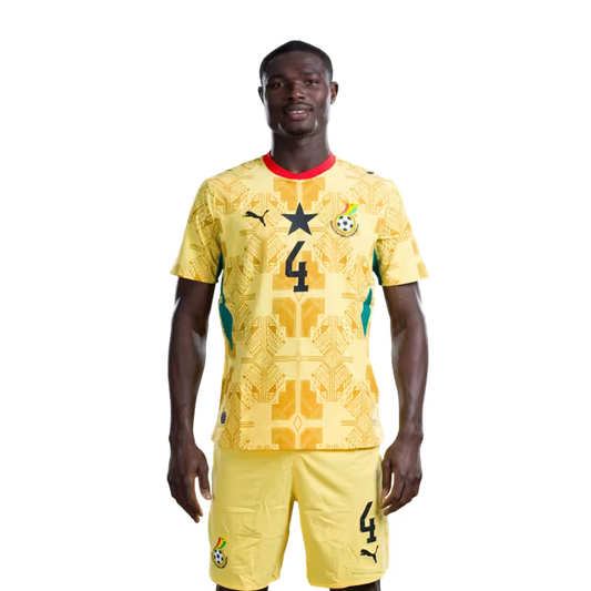 Ghana National Football Team 2026 World Cup Jersey (Player Version/Match Version) — Defenders: No.2 Alidu SEIDU, No.4 Jonas ADJETEY,No.6 Abdul MUMIN