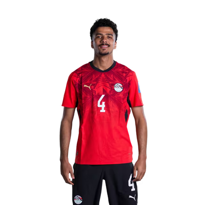 Egypt National Football Team 2026 World Cup Jersey (Player/Match Version) — Defenders: No. 2 Yasser Ibrahim, No. 3 Mohamed Hany, No. 4 Hossam Abdel-Maguid./ المدافعون: رقم 2 ياسر إبراهيم، رقم 3 محمد هاني، رقم 4 حسام عبد المجيد.