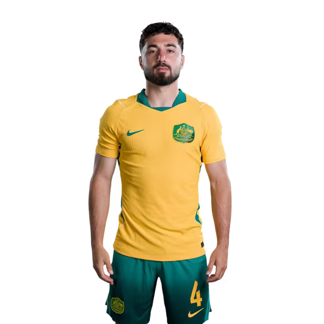 Australia National Soccer Team 2026 FIFA World Cup Jerseys (Player Version and Match Version) – Defenders: #2 Milos DEGENEK,#3 Alessandro CIRCATI, #4 Jacob ITALIANO