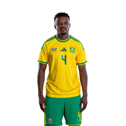 South Africa National Football Team 2026 World Cup Jersey (Player Version/Match Version) — Midfielders: No.4 Teboho MOKOENA, No.5 Thalente MBATHA,No.11 Themba ZWANE
