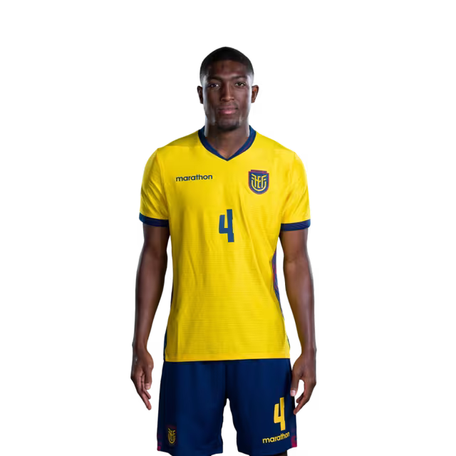 Ecuador National Football Team 2026 World Cup Jersey (Player Version/Match Version) — Defenders: No. 2 Félix Torres, No. 3 Piero Hincapié, No. 4 Joel Ordóñez/ Defensas: N.° 2 Félix Torres, N.° 3 Piero Hincapie, N.° 4 Joel Ordónez