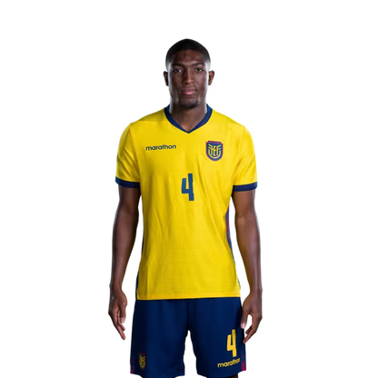Ecuador National Football Team 2026 World Cup Jersey (Player Version/Match Version) — Defenders: No. 2 Félix Torres, No. 3 Piero Hincapié, No. 4 Joel Ordóñez/ Defensas: N.° 2 Félix Torres, N.° 3 Piero Hincapie, N.° 4 Joel Ordónez