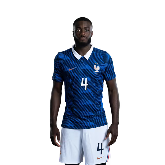 France National Football Team 2026 World Cup Jersey (Player Version/Match Version) — Defenders: No. 2 Malo Gusto, No. 3 Lucas Digne, No. 4 Dayot Upamecano / Défenseurs : n° 2 Malo Gusto, n° 3 Lucas Digne, n° 4 Dayot Upamecano