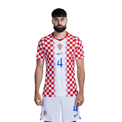 Croatia National Football Team 2026 World Cup Jersey (Player Version/Match Version) — Defenders: No. 2 Josip Stanišić, No. 3 Marin Pongračić, No. 4 Joško Gvardiol / Obrambeni igrači: Br. 2 Josip STANIŠIĆ, Br. 3 Marin PONGRAČIĆ, Br. 4 Joško GVARDIOL