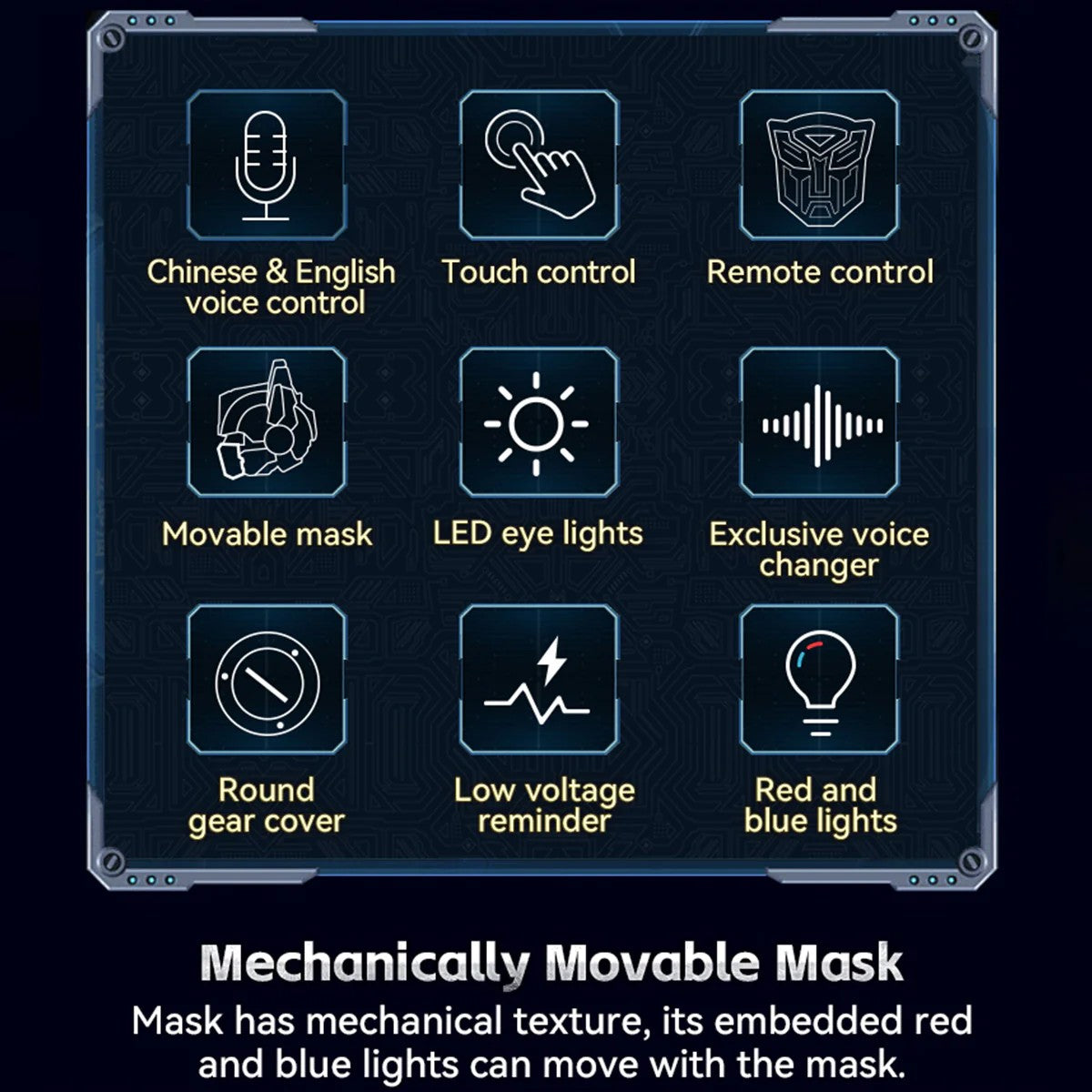 Transformers Optimus Prime Wearable Helmet with Voice Changer & Mechanical Moving Cheek Guards