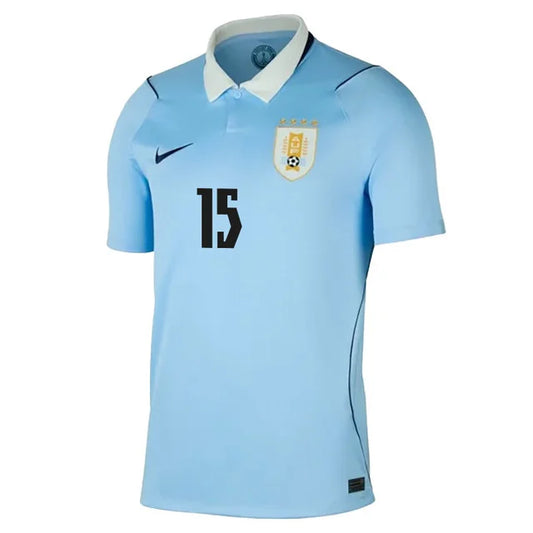 2026 World Cup F.Valverde Uruguay Soccer Jersey Player Version  Match Version - No.15 Home Royal Tint and Away Obsidian