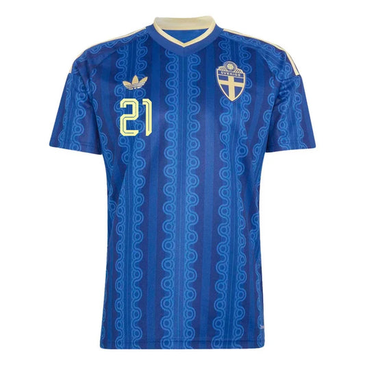2026 World Cup Kulusevski Sweden Soccer Jersey Player Version  Match Version - No.21 Home Yellow and Away Blue
