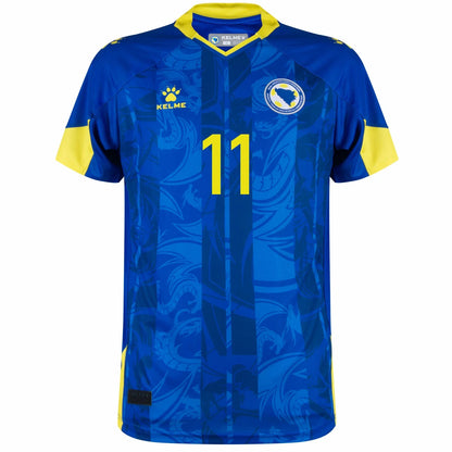 2026 World Cup Dzeko Bosnia and Herzegovina Soccer Jersey Player Version  Match Version - No.11 Home White and Away Blue