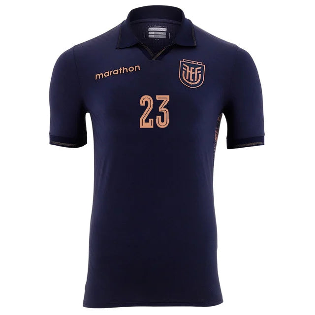 2026 World Cup Caicedo Ecuador Soccer Jersey Player Version  Match Version - No.23 Home Yellow and Away Blue