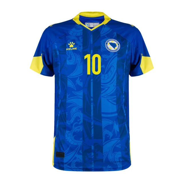2026 World Cup Demirovic Bosnia and Herzegovina Soccer Jersey Player Version  Match Version - No.10 Home White and Away Blue