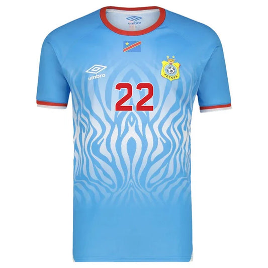 2026 World Cup Mbemba Republic of the Congo Soccer Jersey Player Version  Match Version - No.22 Home Blue and Away White