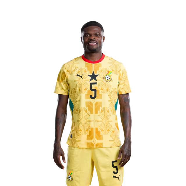 Ghana National Football Team 2026 World Cup Jersey (Player Version/Match Version) — Midfielders: No.3 Caleb YIRENKYI, No.5 Thomas PARTEY,No.8 Kwasi SIBO
