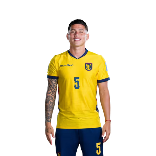 Ecuador National Football Team 2026 World Cup Jersey (Player Version/Match Version) — Midfielders: No. 5 Jordy Alcivar, No. 8 Anthony Valencia, No. 10 Kendry Paez./ Centrocampistas: N.° 5 Jordy ALCIVAR, N.° 8 Anthony VALENCIA, N.° 10 Kendry PAEZ