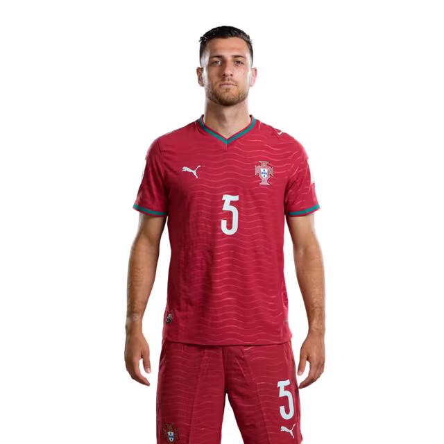 Portugal National Team 2026 World Cup Jersey (Player Version/Match Version) – Defenders: No. 5 Diogo Dalot, No. 13 Renato Veiga, No. 14 Gonçalo Inácio / Defesas: Nº 5 DIOGO DALOT, Nº 13 RENATO VEIGA, Nº 14 GONCALO INACIO