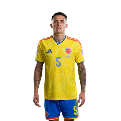 Colombia National Football Team 2026 World Cup Jersey (Player Version/Match Issue) — Midfielders: No. 5 Kevin Castaño, No. 6 Richard Ríos, No. 8 Jorge Carrascal/N.º 5 Kevin CASTAÑO, N.º 6 Richard RÍOS, N.º 8 Jorge CARRASCAL