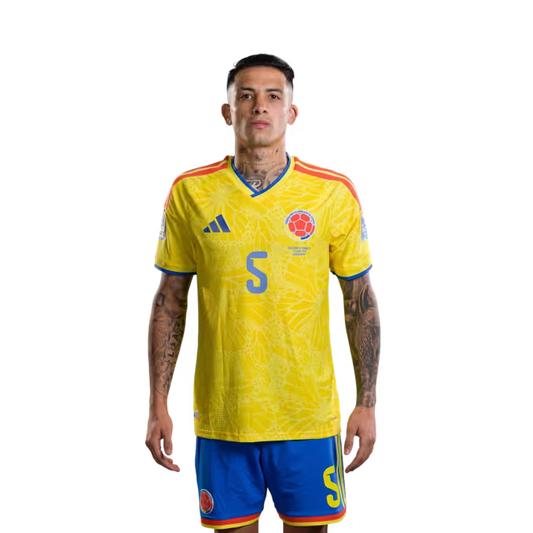 Colombia National Football Team 2026 World Cup Jersey (Player Version/Match Issue) — Midfielders: No. 5 Kevin Castaño, No. 6 Richard Ríos, No. 8 Jorge Carrascal/N.º 5 Kevin CASTAÑO, N.º 6 Richard RÍOS, N.º 8 Jorge CARRASCAL