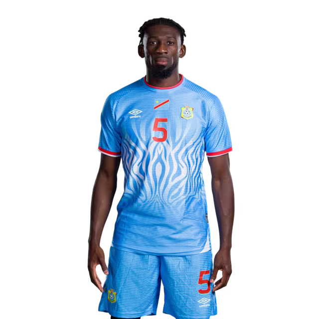 Congo DR National Football Team 2026 World Cup Jersey (Player Version/Match Version) — Defenders: No.5 Dylan BATUBINSIKA, No. 12 Joris KAYEMBE, No.22 MChancel MBEMBA / Défenseurs : n°5 Dylan Batubinsika, n°5. 12 Joris, n°22 MAnnuler