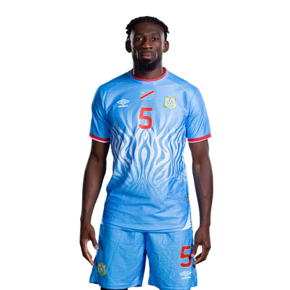 Congo DR National Football Team 2026 World Cup Jersey (Player Version/Match Version) — Defenders: No.5 Dylan BATUBINSIKA, No. 12 Joris KAYEMBE, No.22 MChancel MBEMBA / Défenseurs : n°5 Dylan Batubinsika, n°5. 12 Joris, n°22 MAnnuler