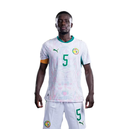 Senegal National Football Team 2026 World Cup Jersey (Player Version/Match Version) — Midfielders: No.5 Idrissa Gana GUEYE, No.6 Pathe CISS,No.8 Lamine CAMARA / Mili-terrain : No.5 Idrissa Gana GUEYE, No.6 Pathe CISS, No.8 Lamine CAMARA
