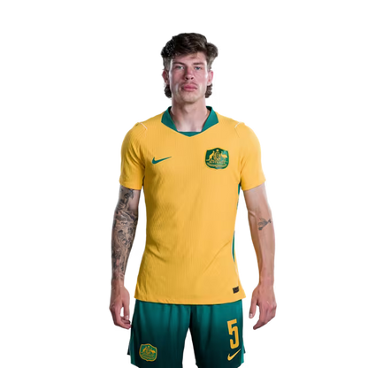 Australia National Soccer Team 2026 FIFA World Cup Jerseys (Player Version and Match Version) – Defenders: #5 Jordan BOS,#6 Jason GERIA, #15 Kai TREWIN