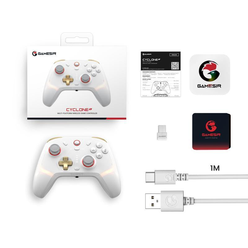 GAMESIR Cyclone 2 Wireless Controller for PC Switch iOS Android with Mag Res TMR Sticks Hall Effect Triggers RGB Lighting 6 Axis Gyro HDMI Connection Universal Joystick Console