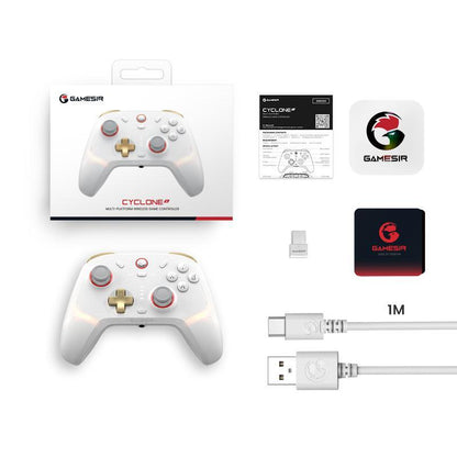 GAMESIR Cyclone 2 Wireless Controller for PC Switch iOS Android with Mag Res TMR Sticks Hall Effect Triggers RGB Lighting 6 Axis Gyro HDMI Connection Universal Joystick Console