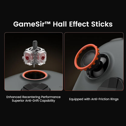 GameSir Nova 2 Lite Wireless PC Controller with Hall Effect Joysticks & Triggers, 2.4G & Wired 1000Hz Polling Rate, Remappable Buttons - Compatible with PC/Switch/Steam/Android