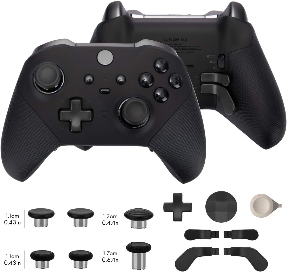 13 in 1 Controller Metal Thumb Sticks for Xbox One Elite Series 2 Controller Accessory Sets, Gaming Accessory Replacement with Metal Mod 6 Swap Joysticks, 4 Paddles, 2 D-Pads, 1 Tool