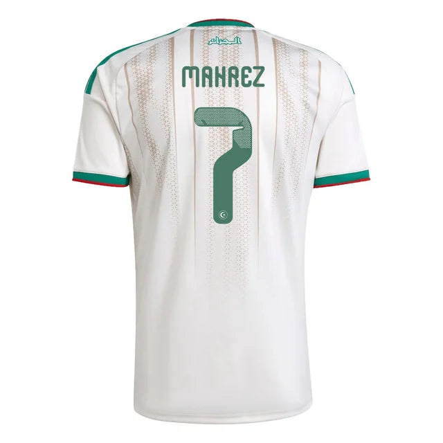 2026 World Cup Riyad Mahrez Algeria Soccer Jersey Player Version  Match Version - No. 7 Home White and Away Green