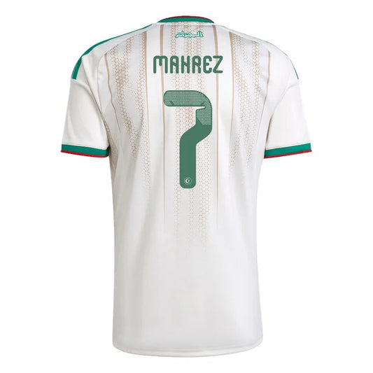 2026 World Cup Riyad Mahrez Algeria Soccer Jersey Player Version  Match Version - No. 7 Home White and Away Green