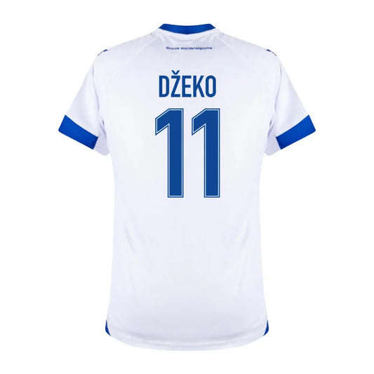 2026 World Cup Dzeko Bosnia and Herzegovina Soccer Jersey Player Version  Match Version - No.11 Home White and Away Blue