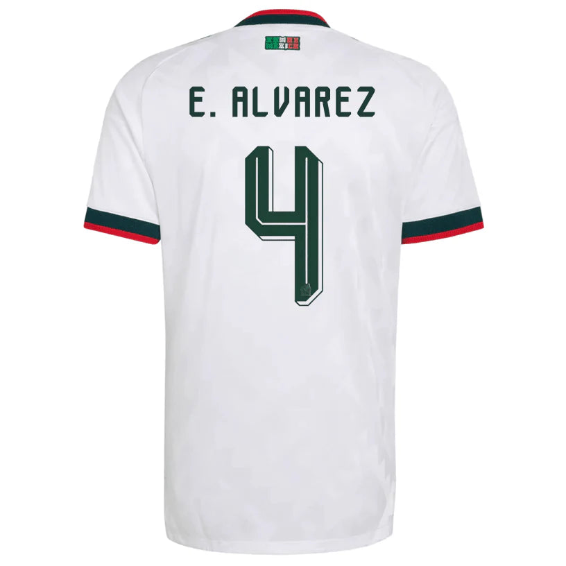 2026 World Cup E. Alvarez Mexico Soccer Jersey Player Version  Match Version - No.4 Home Green and Away White