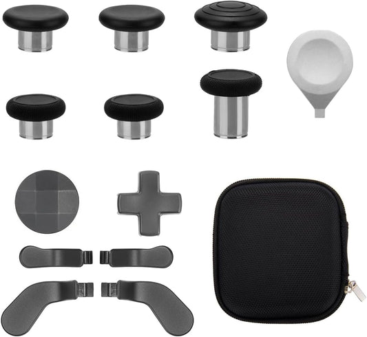 13 in 1 Controller Metal Thumb Sticks for Xbox One Elite Series 2 Controller Accessory Sets, Gaming Accessory Replacement with Metal Mod 6 Swap Joysticks, 4 Paddles, 2 D-Pads, 1 Tool