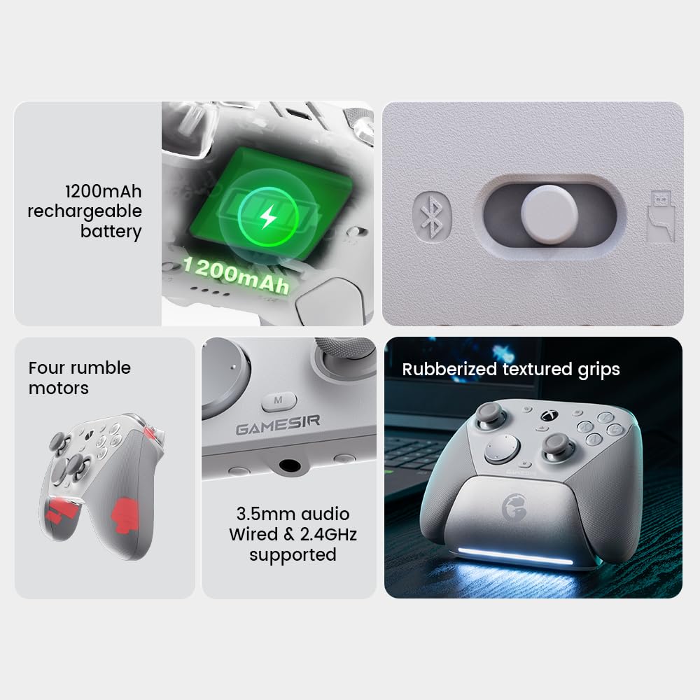 GameSir G7 Pro Controller for Xbox Series X|S, Xbox One & Windows 10/11, Plug and Play Gaming Gamepad with TMR sticks, Hall Effect & Clicky Trigger Stops - White