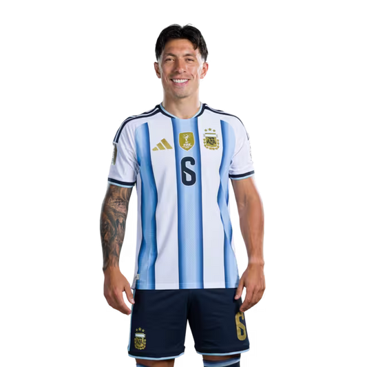 Argentina National Football Team 2026 World Cup Jersey (Player Version/Match Version) — Defenders: No.6 Lisandro MARTINEZ, No.13 Cristian ROMERO, No.19 Nicolas OTAMENDI / Defensores: No.6 Lisandro MARTINEZ, No.13 Cristian ROMERO, No.19 Nicolas OTAMENDI