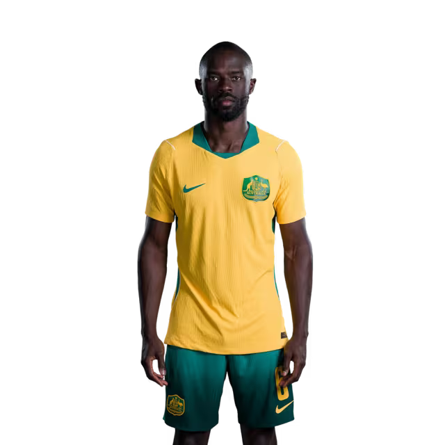 Australia National Soccer Team 2026 FIFA World Cup Jerseys (Player Version and Match Version) – Defenders: #5 Jordan BOS,#6 Jason GERIA, #15 Kai TREWIN