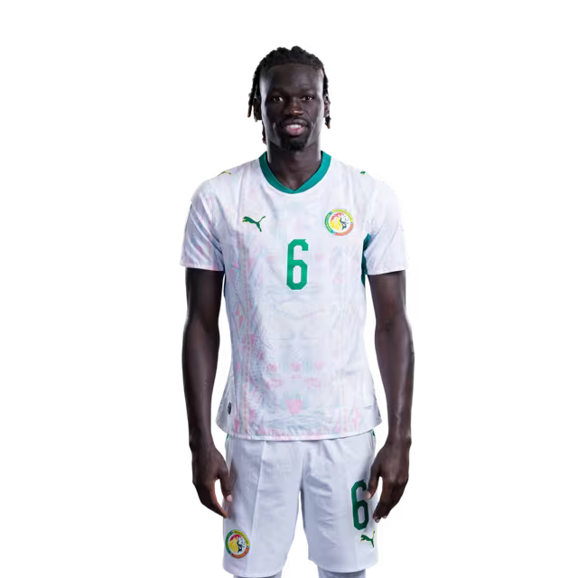 Senegal National Football Team 2026 World Cup Jersey (Player Version/Match Version) — Midfielders: No.5 Idrissa Gana GUEYE, No.6 Pathe CISS,No.8 Lamine CAMARA / Mili-terrain : No.5 Idrissa Gana GUEYE, No.6 Pathe CISS, No.8 Lamine CAMARA