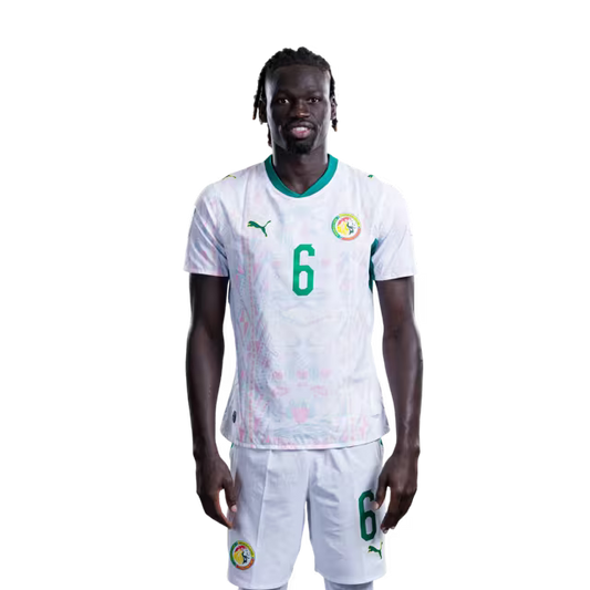 Senegal National Football Team 2026 World Cup Jersey (Player Version/Match Version) — Midfielders: No.5 Idrissa Gana GUEYE, No.6 Pathe CISS,No.8 Lamine CAMARA / Mili-terrain : No.5 Idrissa Gana GUEYE, No.6 Pathe CISS, No.8 Lamine CAMARA