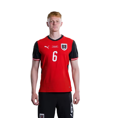 Austria National Team 2026 World Cup Jersey (Player Version/Match Issue) — Midfielders: No. 4 Xaver Schlager, No. 6 Nicolas Seiwald, No. 9 Marcel Sabitzer/Mittelfeldspieler: Nr. 4 Xaver Schlager, Nr. 6 Nicolas Seiwald, Nr. 9 Marcel Sabitzer