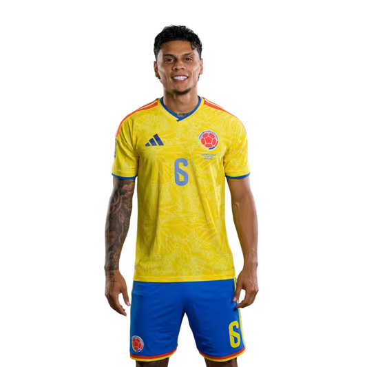 Colombia National Football Team 2026 World Cup Jersey (Player Version/Match Issue) — Midfielders: No. 5 Kevin Castaño, No. 6 Richard Ríos, No. 8 Jorge Carrascal/N.º 5 Kevin CASTAÑO, N.º 6 Richard RÍOS, N.º 8 Jorge CARRASCAL