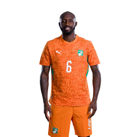 Côte d'Ivoire National Team 2026 World Cup Jersey (Player Version/Match Version) — Midfielders: No. 4 Jean Michael Seri, No. 6 Seko Fofana, No. 8 Franck Kessie./ Milieux de terrain : n° 4 Jean Michael Seri, n° 6 Seko Fofana, n° 8 Franck Kessie